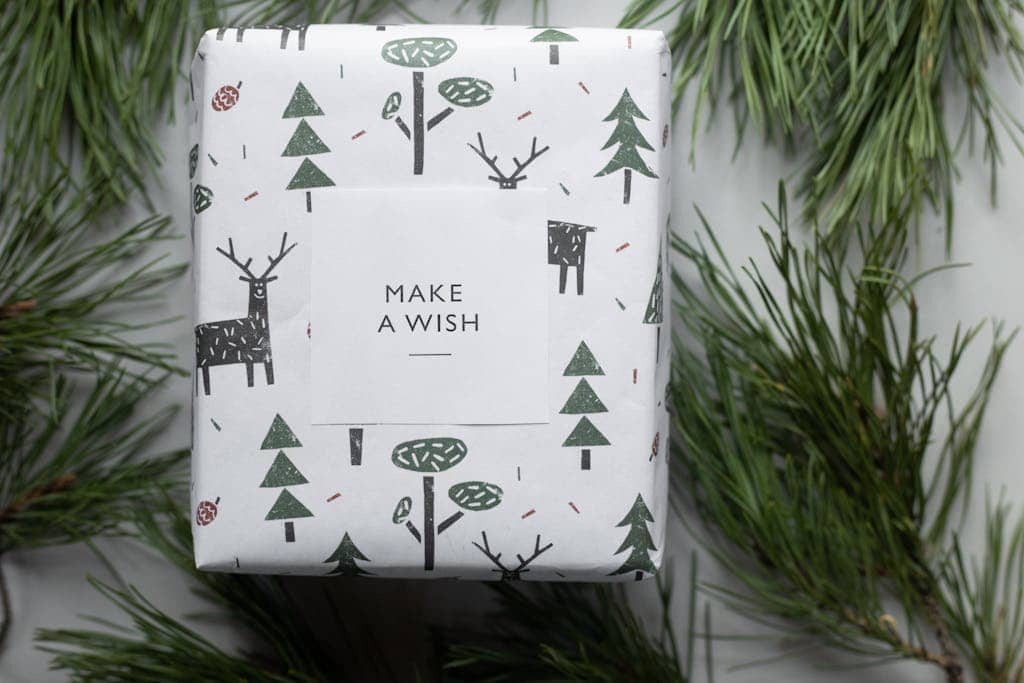 A wrapped gift with a tag that says Make A Wish