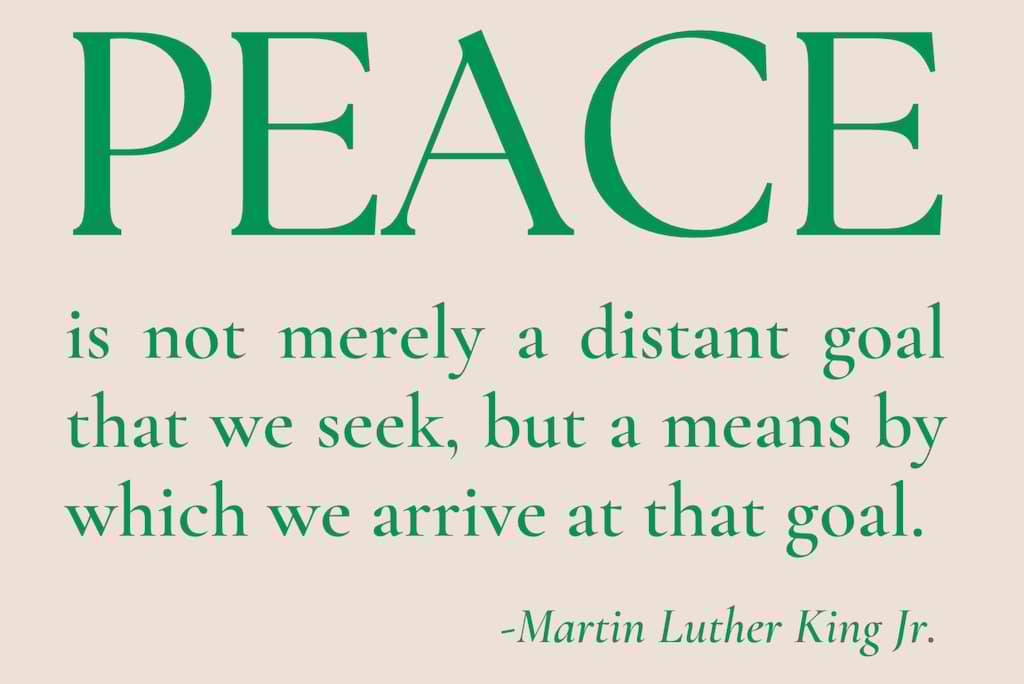 Peace quote from Martin Luther King Jr.