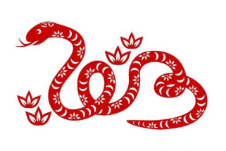 A red snake to represent Lunar New Year.